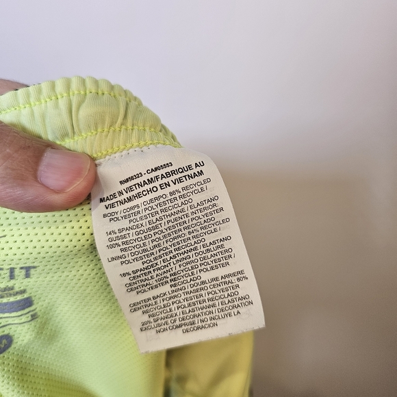 Nike black runners or biker shorts with neon green pro combat lining men size M - Picture 7 of 8